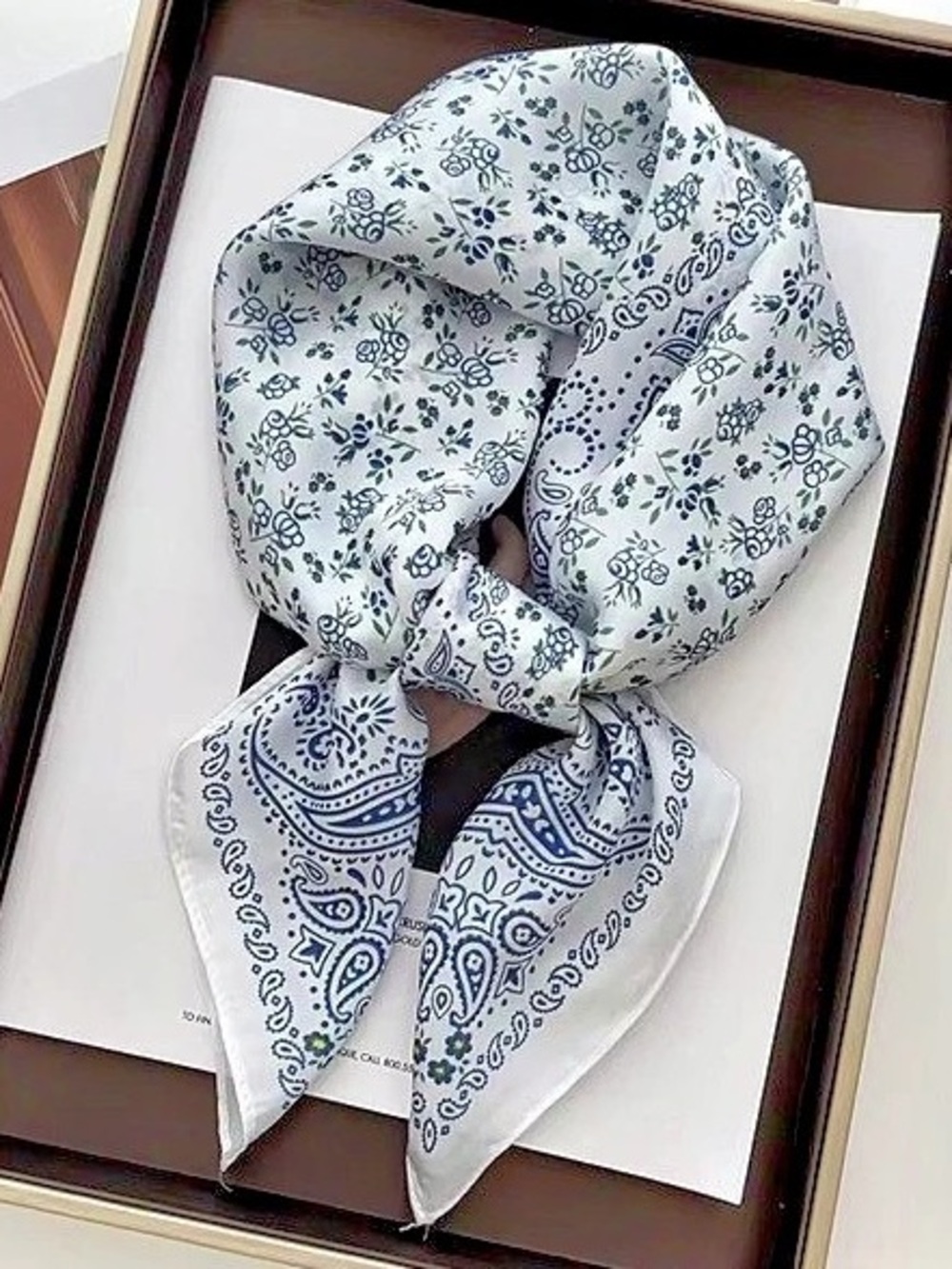 Floral Blue & White Scarf